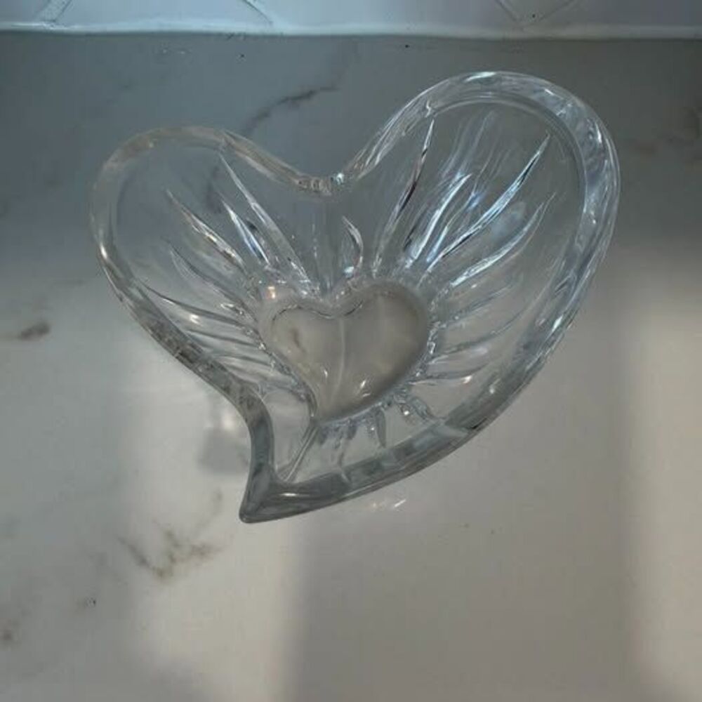 WMF Germany 24% Lead Crystal Heart Shaped Candy Snack Dish Bowl